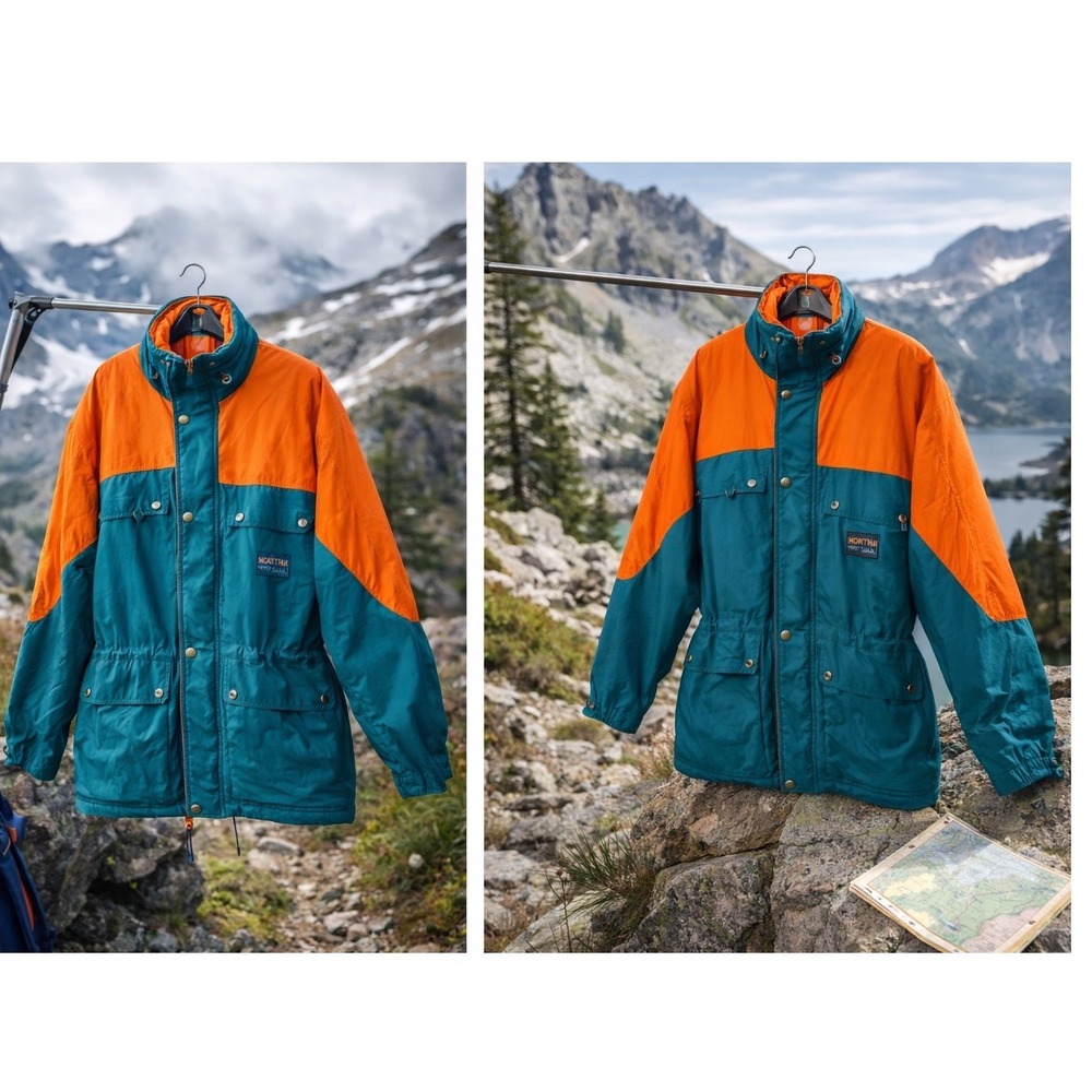 North Trail‎ Teal Orange Colorblock Ski Snowboard Jacket Coat Womens XS